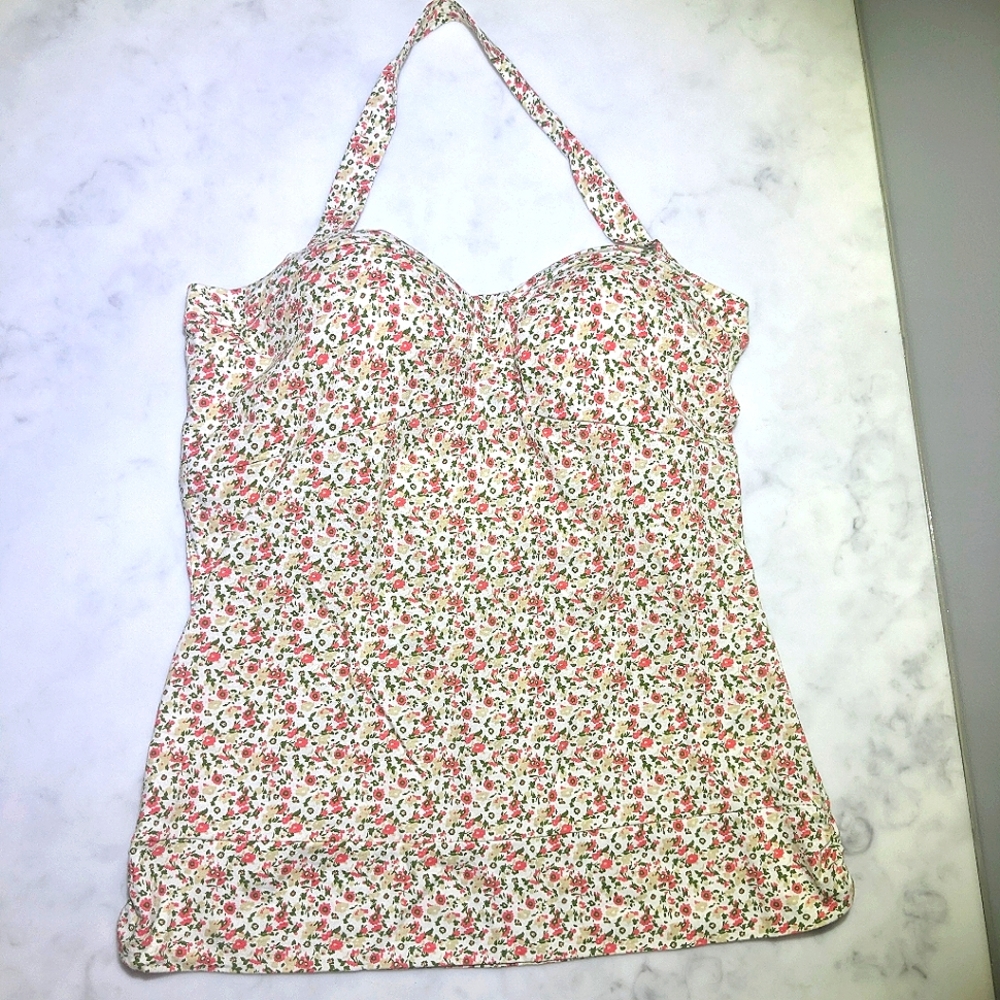 Floral Halter Top / Summer Tank / lei Floral Top